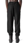 Wool cashmere drawstring narrow hem pants, Black