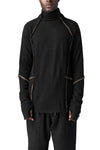 Double layer knitted turtleneck, Black & Mushroom Brown