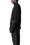 Double layer knitted turtleneck, Black & Mushroom Brown