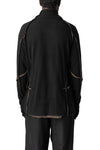 Double layer knitted turtleneck, Black & Mushroom Brown