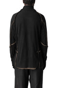 Double layer knitted turtleneck, Black & Mushroom Brown