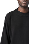 Oversized knitted cashmere wool crewneck, Black