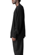 Oversized knitted cashmere wool crewneck, Black