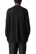 Oversized knitted cashmere wool crewneck, Black
