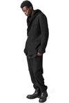 Wool cashmere blazer with hoodie, Black