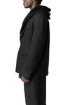Wool cashmere blazer with hoodie, Black