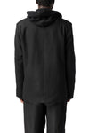 Wool cashmere blazer with hoodie, Black