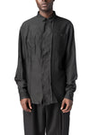 Panelled wool regular fit shirt, Black