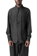 Panelled wool regular fit shirt, Black