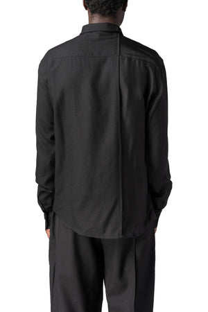 Andrea Ya'Aqov | AW26 - Panelled wool regular fit shirt, Black 26MCIT31