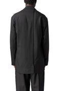 Oversized panelled virgin wool blazer, Black