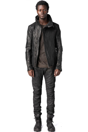 Incarnation | AW26 - Horse leather high collar blouson, Black 11-41497S