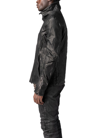 Incarnation | AW26 - Horse leather high collar blouson, Black 11-41497S