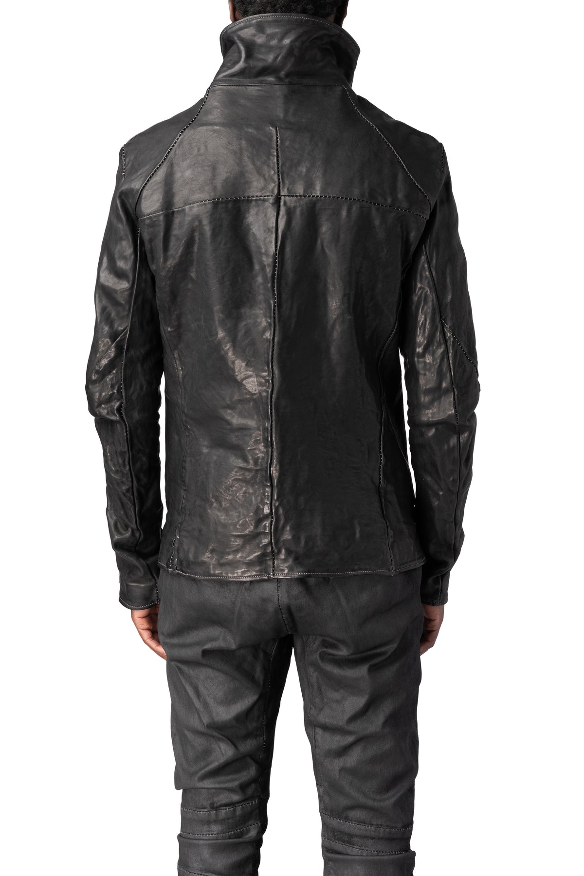 Incarnation | AW26 - Horse leather high collar blouson, Black 11-41497S