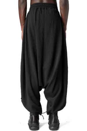 La Haine Inside Us | AW26 - Oversized low-crotch embossed fleece trousers, Black M1337