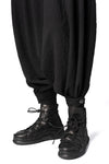 Oversized low-crotch embossed fleece trousers, Black