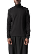 Regular stretch bamboo turtleneck, Black
