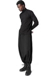 Regular stretch bamboo turtleneck, Black