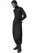 Regular stretch bamboo turtleneck, Black