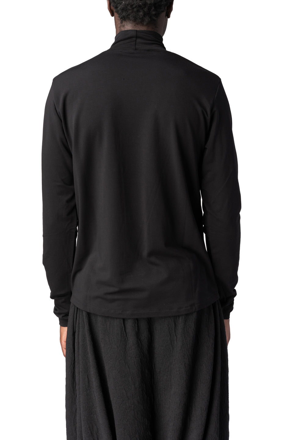 Regular stretch bamboo turtleneck, Black