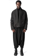 Cropped lightweight padded lyocell jacket, Black