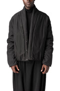 Cropped lightweight padded lyocell jacket, Black