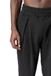 Regular fit embossed fleece trousers, Black