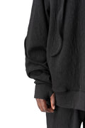 Oversized embossed fleece sweatshirt, Black
