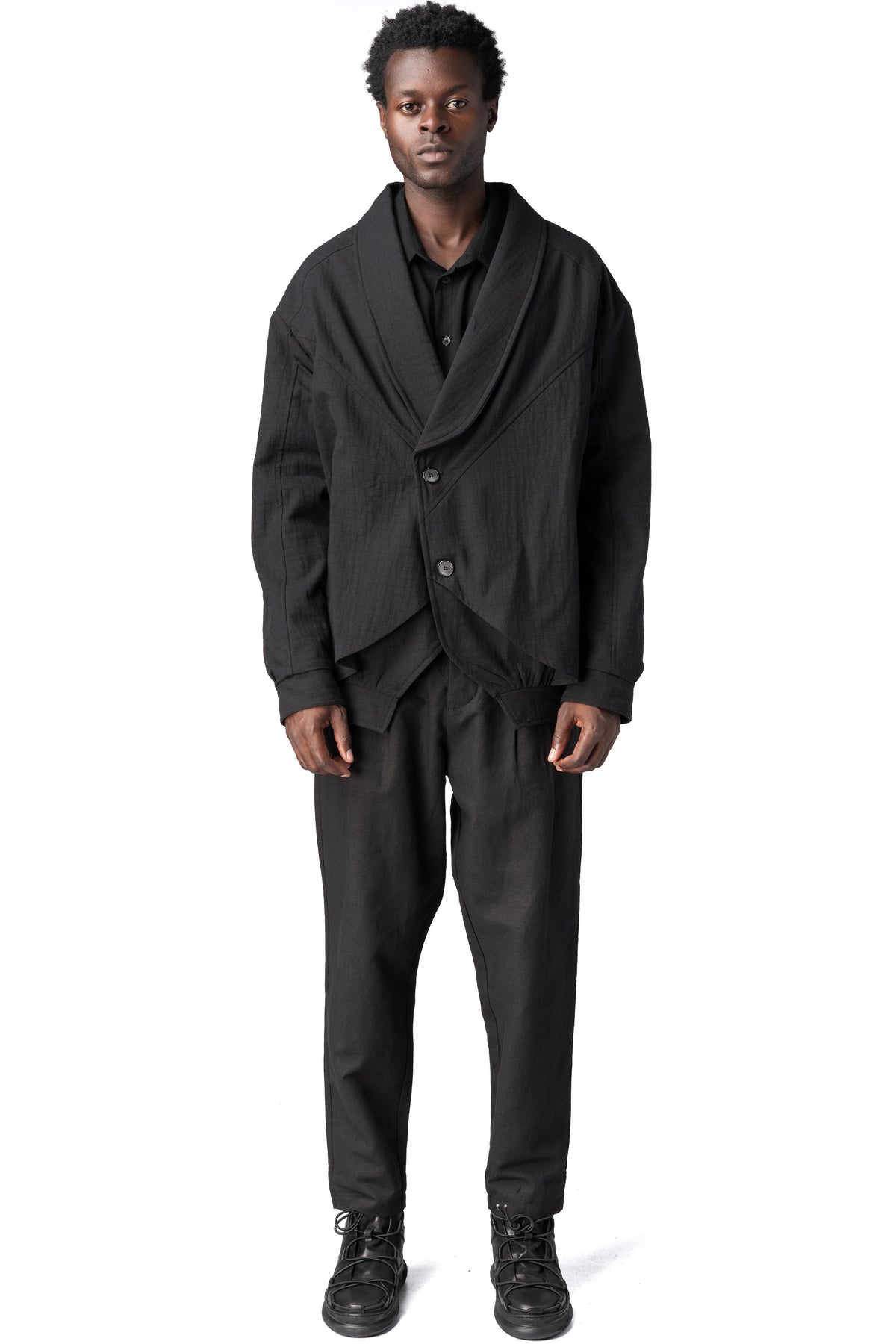La Haine Inside Us | AW26 - Comfort padded textured cotton jacket, Black M1365