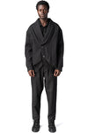Comfort padded textured cotton jacket, Black
