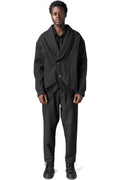 Comfort padded textured cotton jacket, Black