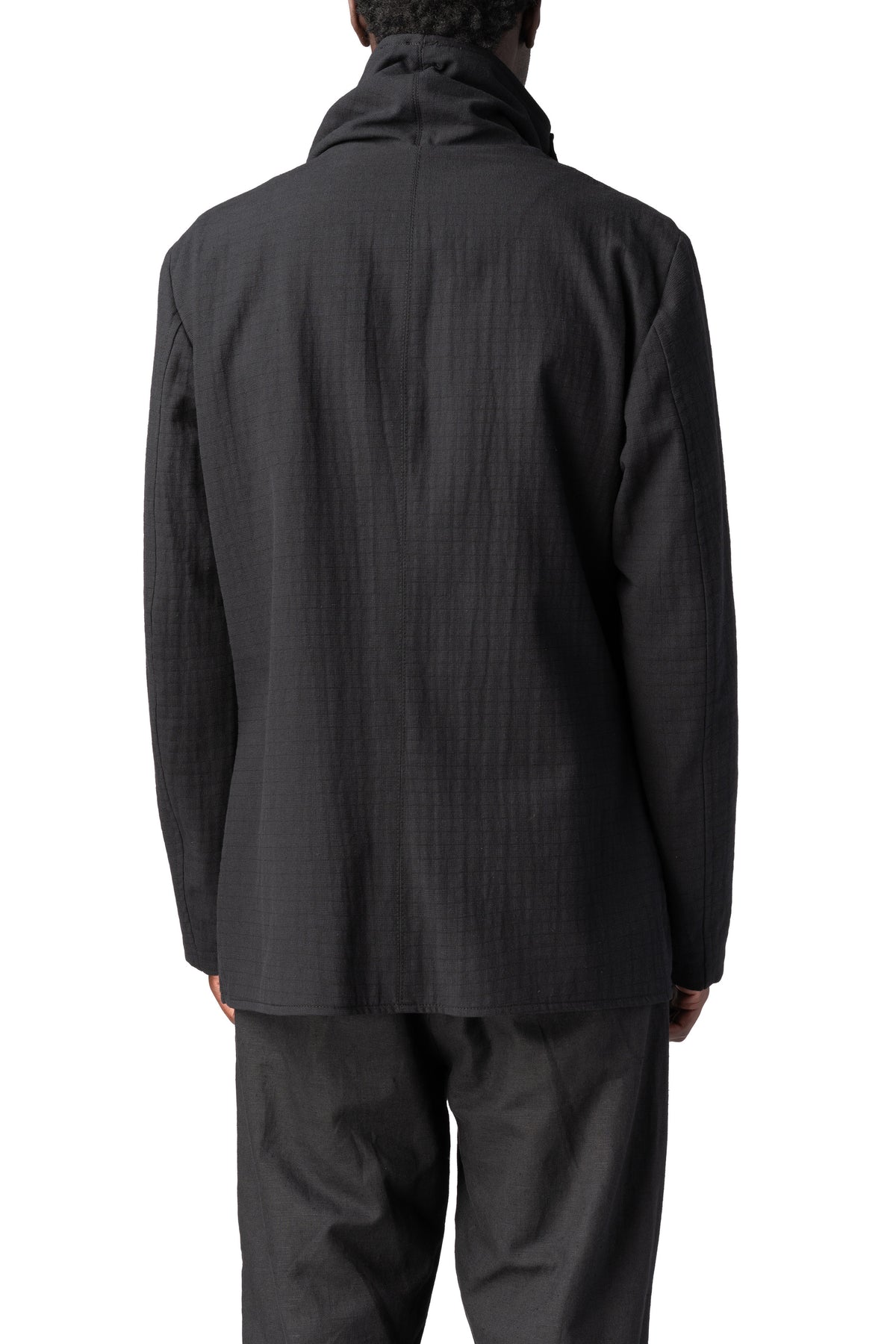 La Haine Inside Us | AW26 - Regular asymmetric textured cotton jacket, Black M1364