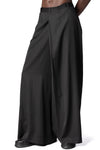 Wrap panel draped trousers, Black