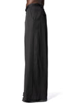 Wrap panel draped trousers, Black
