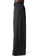Wrap panel draped trousers, Black