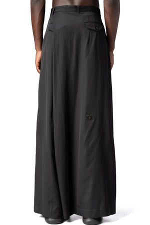 Julius_7 | AW26 - Wrap panel draped trousers, Black 957PAM1