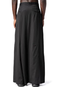 Wrap panel draped trousers, Black