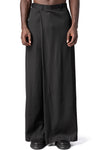 Wrap panel draped trousers, Black