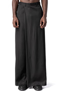 Wrap panel draped trousers, Black