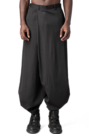 Julius_7 | AW26 - Wrap panel draped trousers, Black 957PAM1
