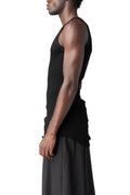 Ribbed long tank top, Black