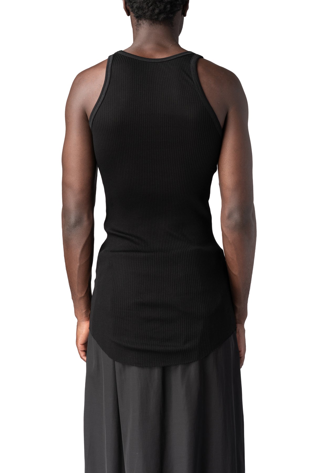 Julius_7 | AW26 - Ribbed long tank top, Black 957CUM7