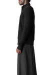 Zip-front thermal knit top, Black