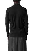 Zip-front thermal knit top, Black