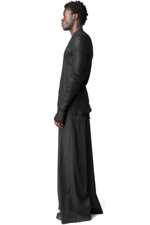 Julius_7 | AW26 - Coated zip-front knit cardigan, Black 957KNM1-C