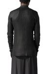 Coated zip-front knit cardigan, Black