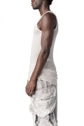 Ribbed long tank top, Plaster