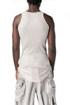 Ribbed long tank top, Plaster