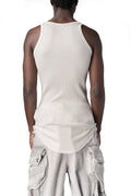 Ribbed long tank top, Plaster