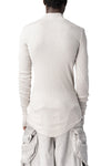 Ribbed high neck long sleeve top, Plaster